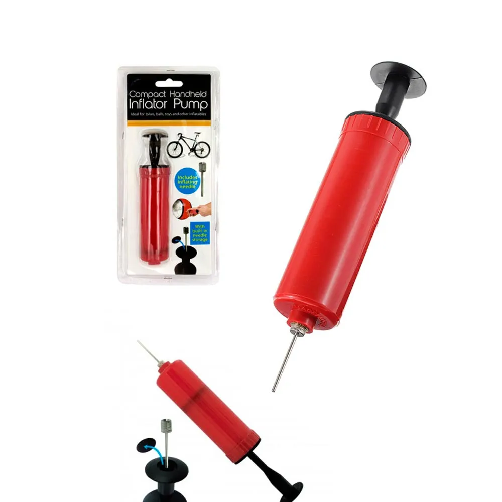 192 Lot Compact Handheld Inflate Pump W/ Needle Sports Balls Football Soccer Toy