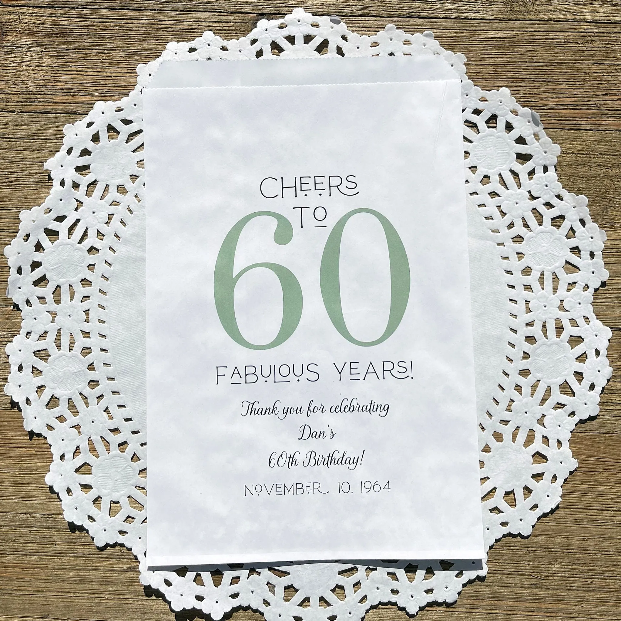 60th Birthday Favor Bags