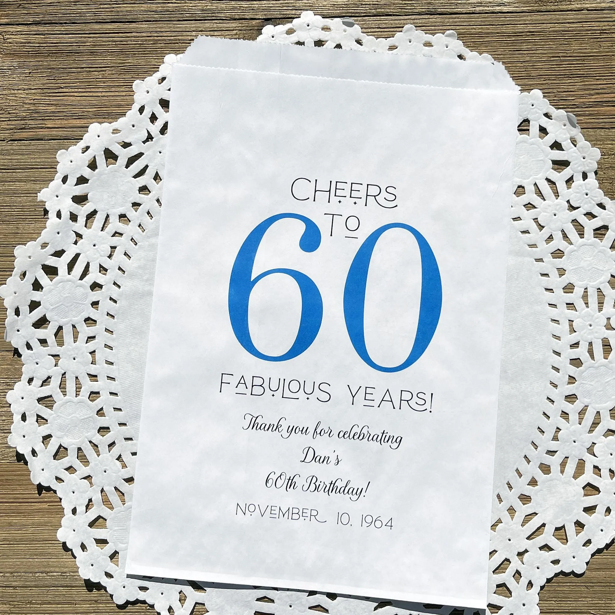 60th Birthday Favor Bags