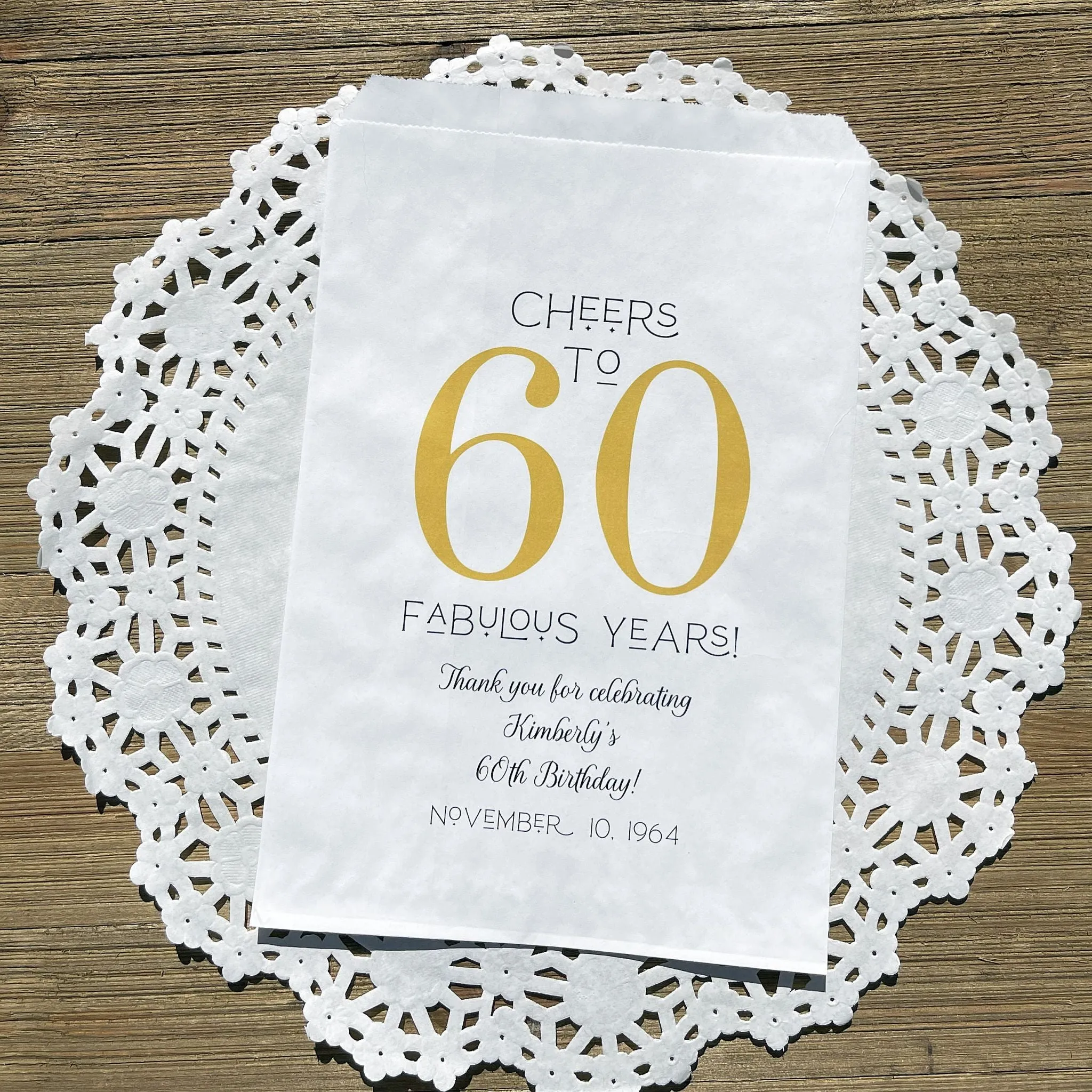 60th Birthday Favor Bags