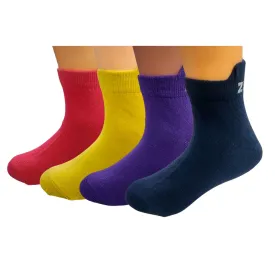Ankle Length Colorful Socks Combo for Kids (6-9 Years, 4 Pairs )