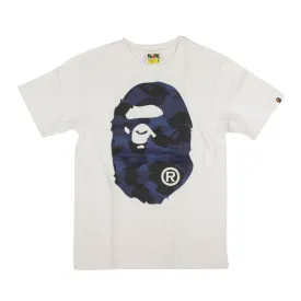 Bape Camo Logo Short Sleeve T-Shirt - White/Blue