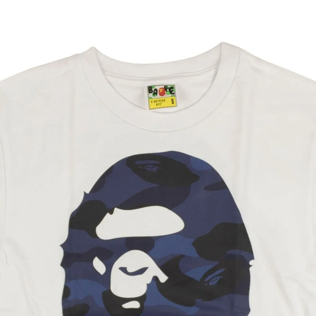 Bape Camo Logo Short Sleeve T-Shirt - White/Blue