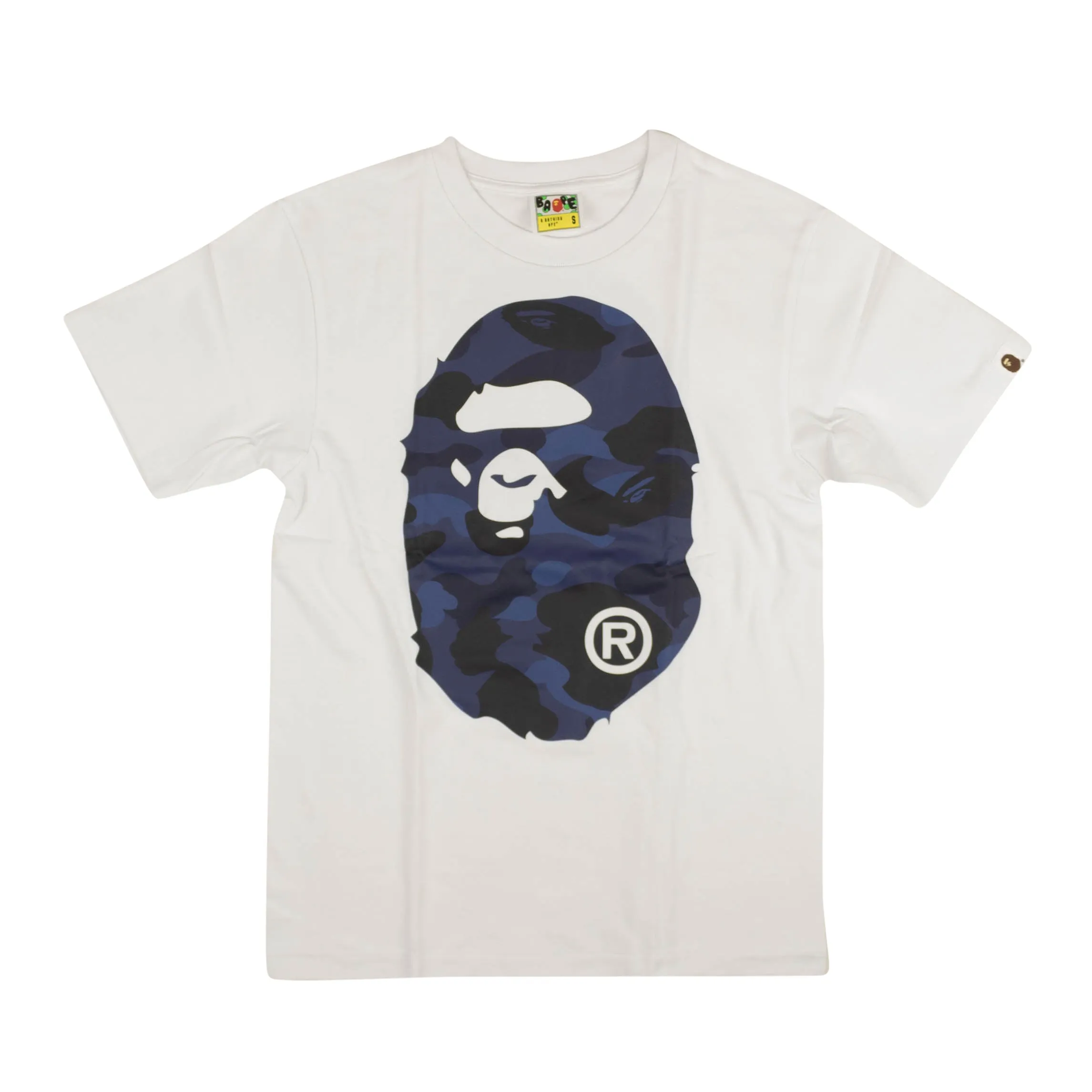 Bape Camo Logo Short Sleeve T-Shirt - White/Blue