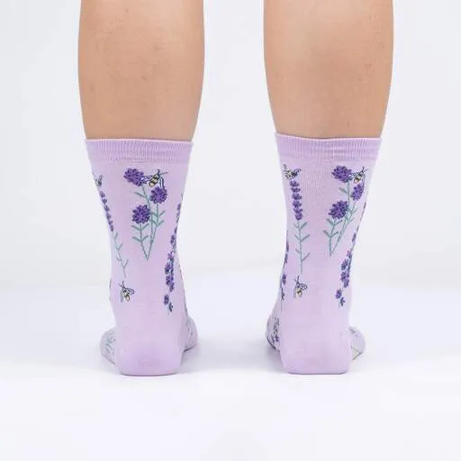 Bees and Lavender Women's Crew Sock