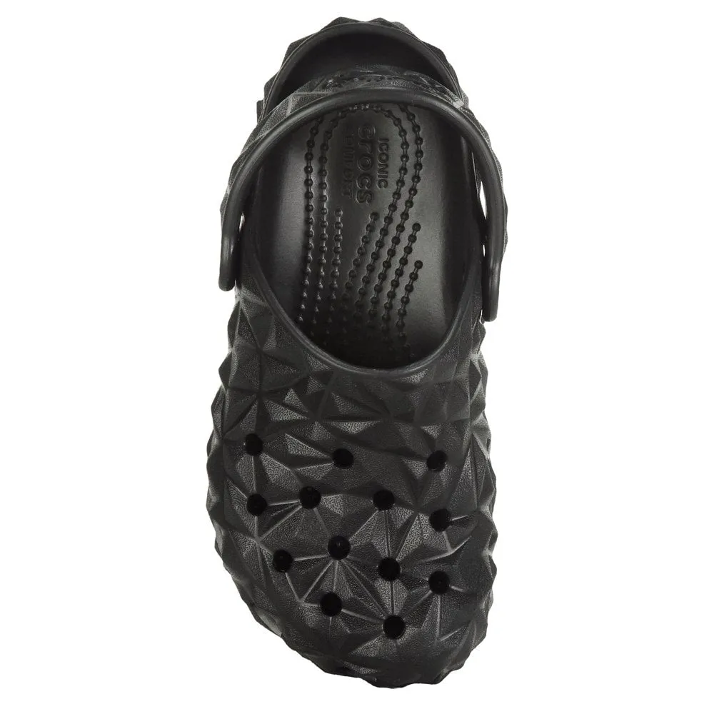 Children's classic clogs with geometric pattern Little/Big Kid Crocs, black