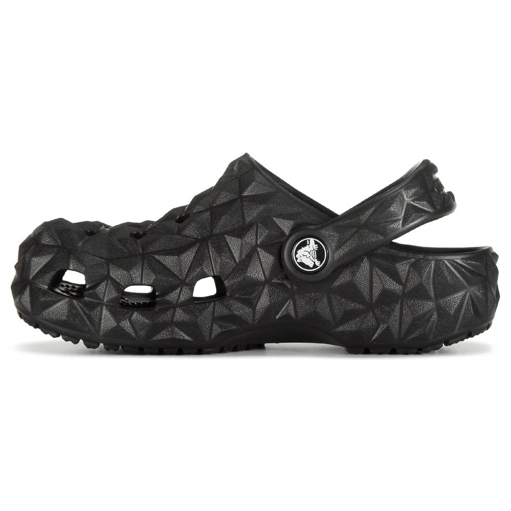 Children's classic clogs with geometric pattern Little/Big Kid Crocs, black