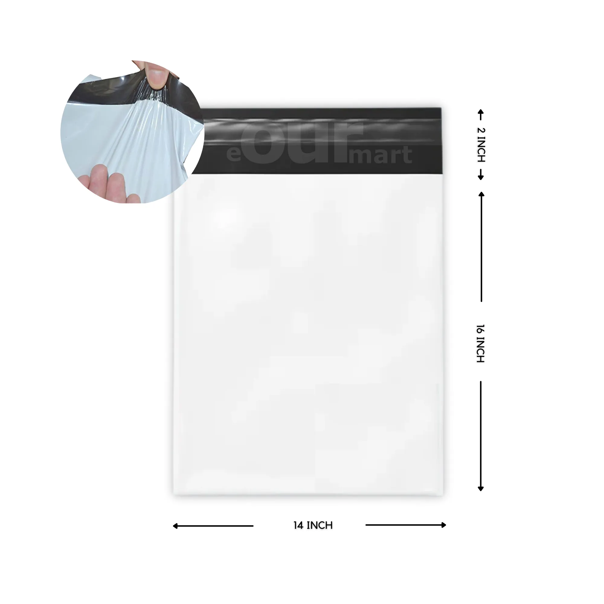 Courier Bags/Envelopes/Pouches/Cover 14X16 inches  2inch Flap  Pack of 50 Tamper Proof Plastic Polybags for Shipping/Packing (With POD)