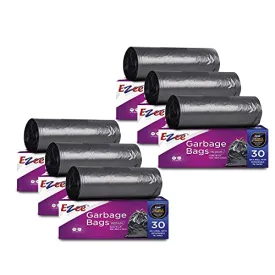 Ezee Garbage Bags - 48X54 Cm (6 Rolls, 180 Bags, Medium, Black, plastic)