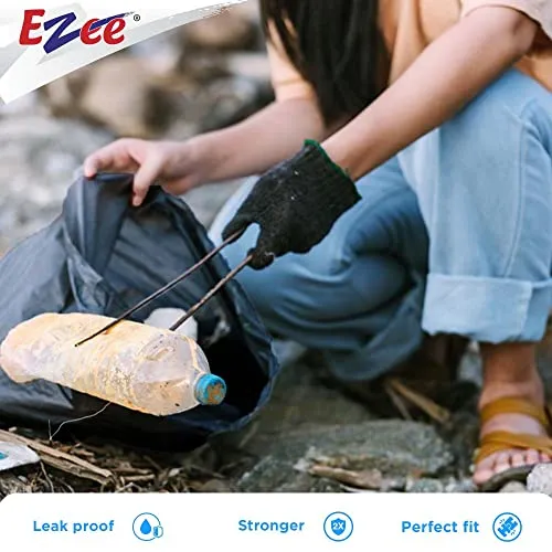 Ezee Garbage Bags - 48X54 Cm (6 Rolls, 180 Bags, Medium, Black, plastic)