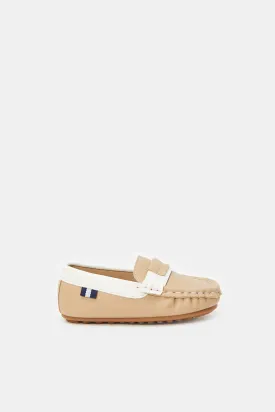 Infant Boys Beige Embellished Moccasin