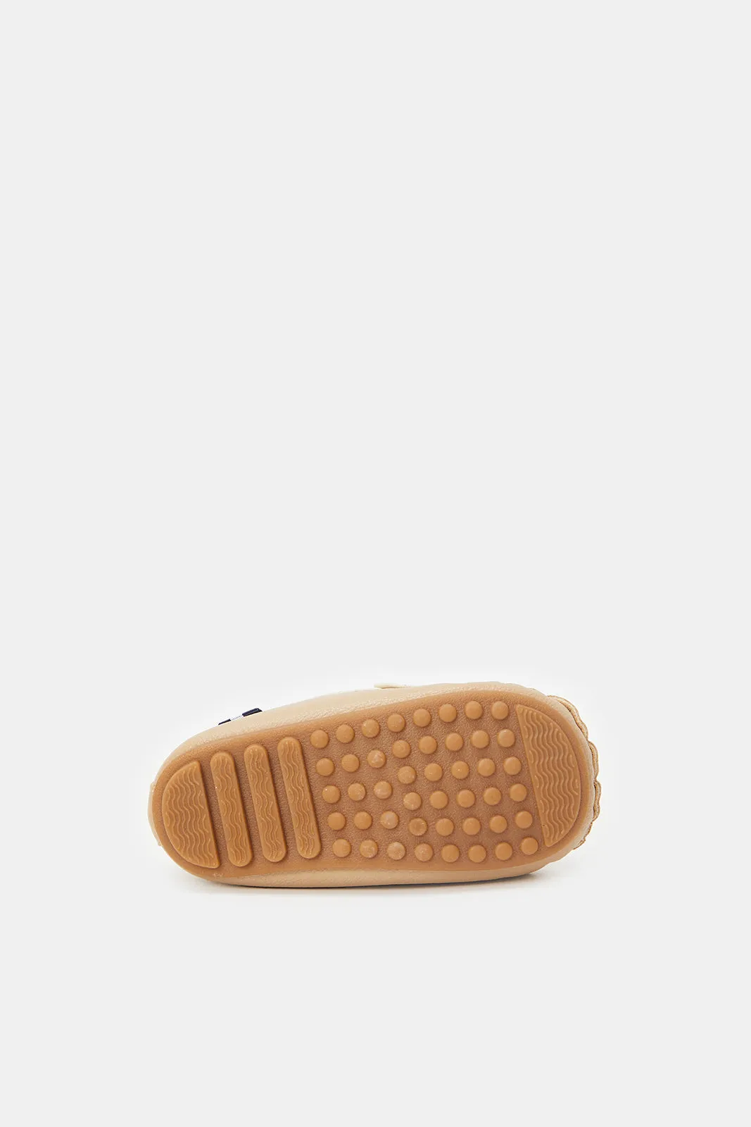 Infant Boys Beige Embellished Moccasin