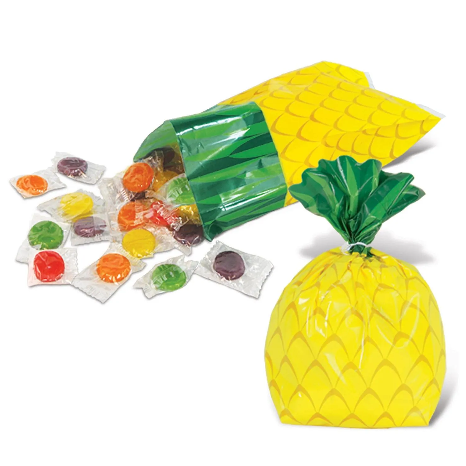 Luau Party Pineapple Cello Bags (25 per Package)