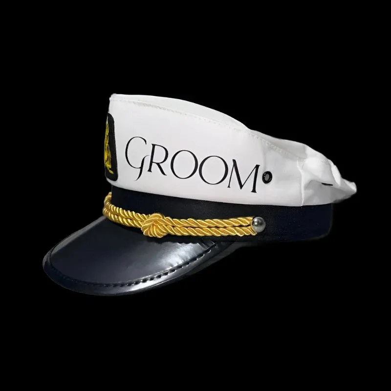 Nautical Bride and Groom Captain Sailor Hats for Bridal Couple Couple Gift
