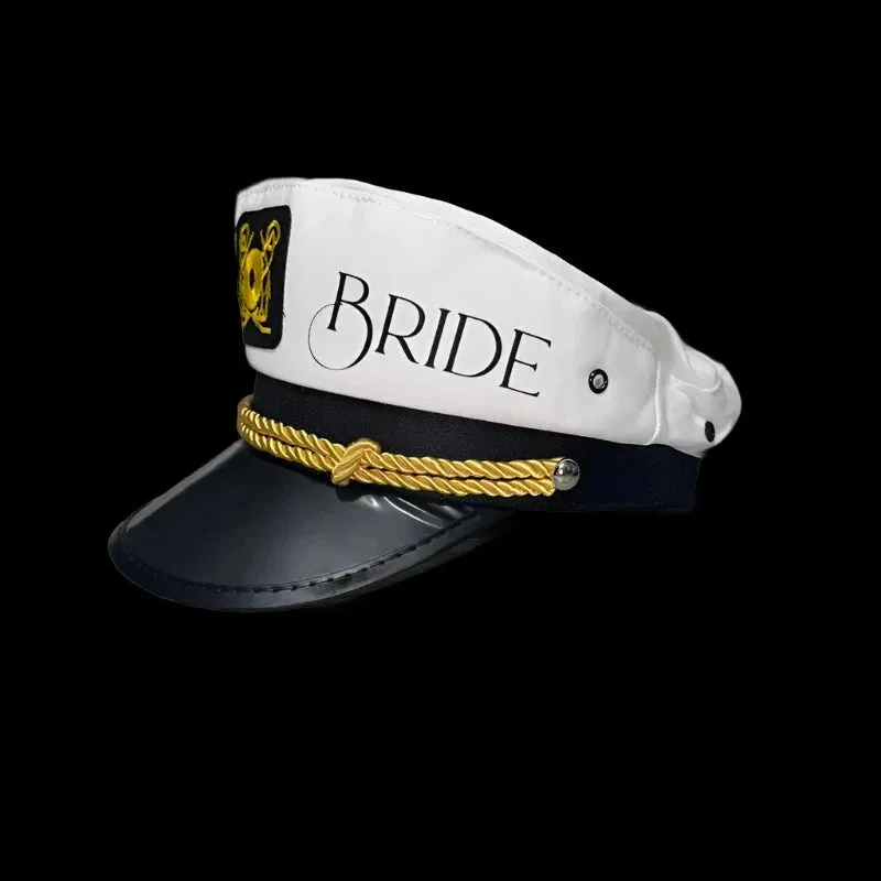 Nautical Bride and Groom Captain Sailor Hats for Bridal Couple Couple Gift