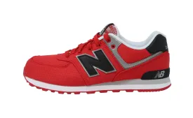 New Balance Big Kids 574 Black/Hot Red Shoes
