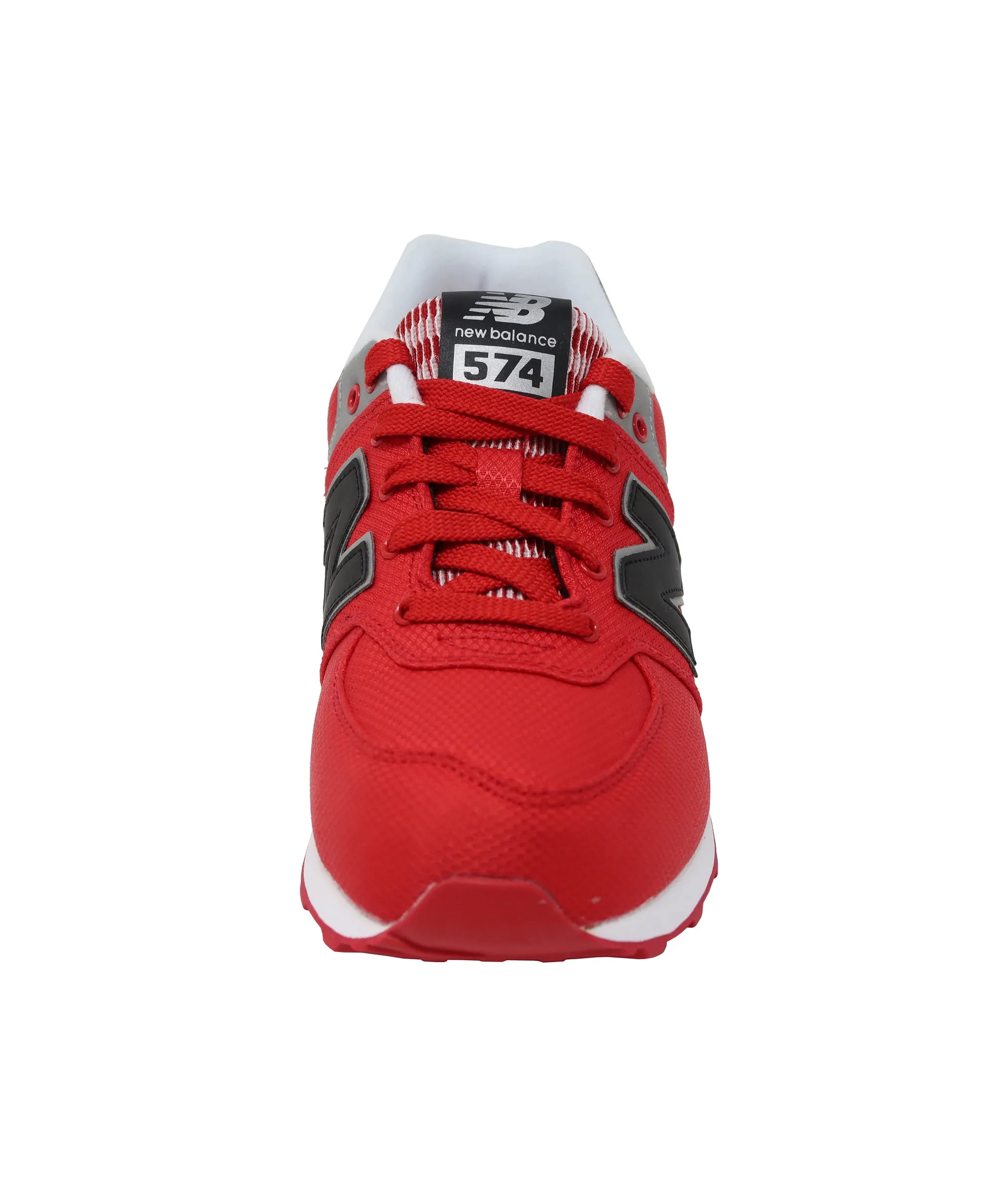 New Balance Big Kids 574 Black/Hot Red Shoes