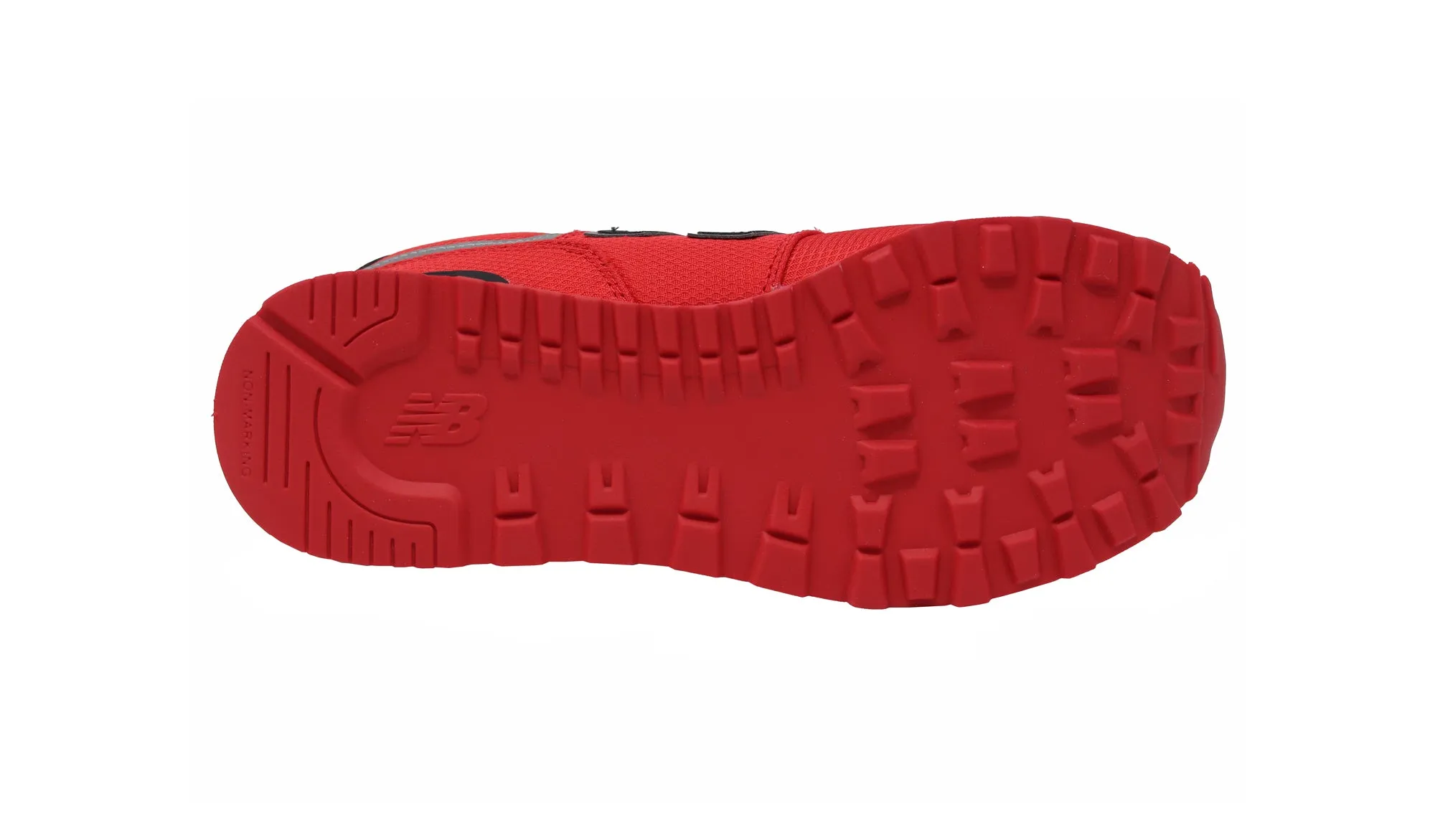 New Balance Big Kids 574 Black/Hot Red Shoes