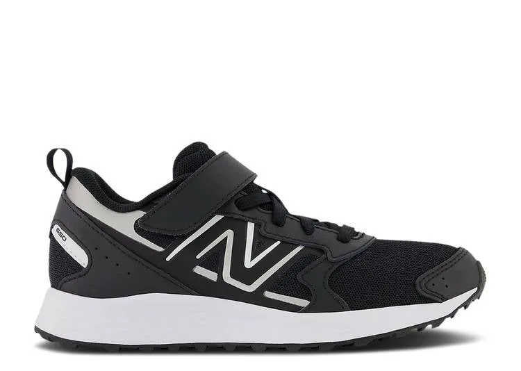 New Balance FRESH FOAM 650 BUNGEE LACE TOP STRAP BIG KID 'BLACK METALLIC SILVER' sneakers, black