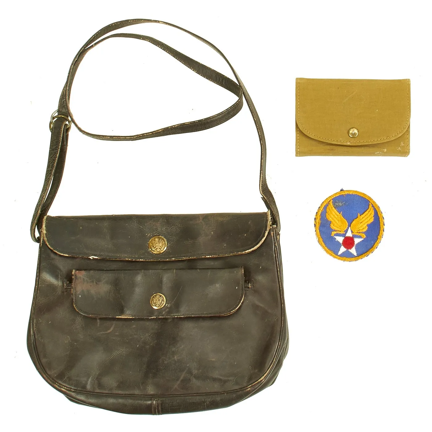 Original U.S. Korean War Women's Army Corps WAC Brown Handbag with Contents