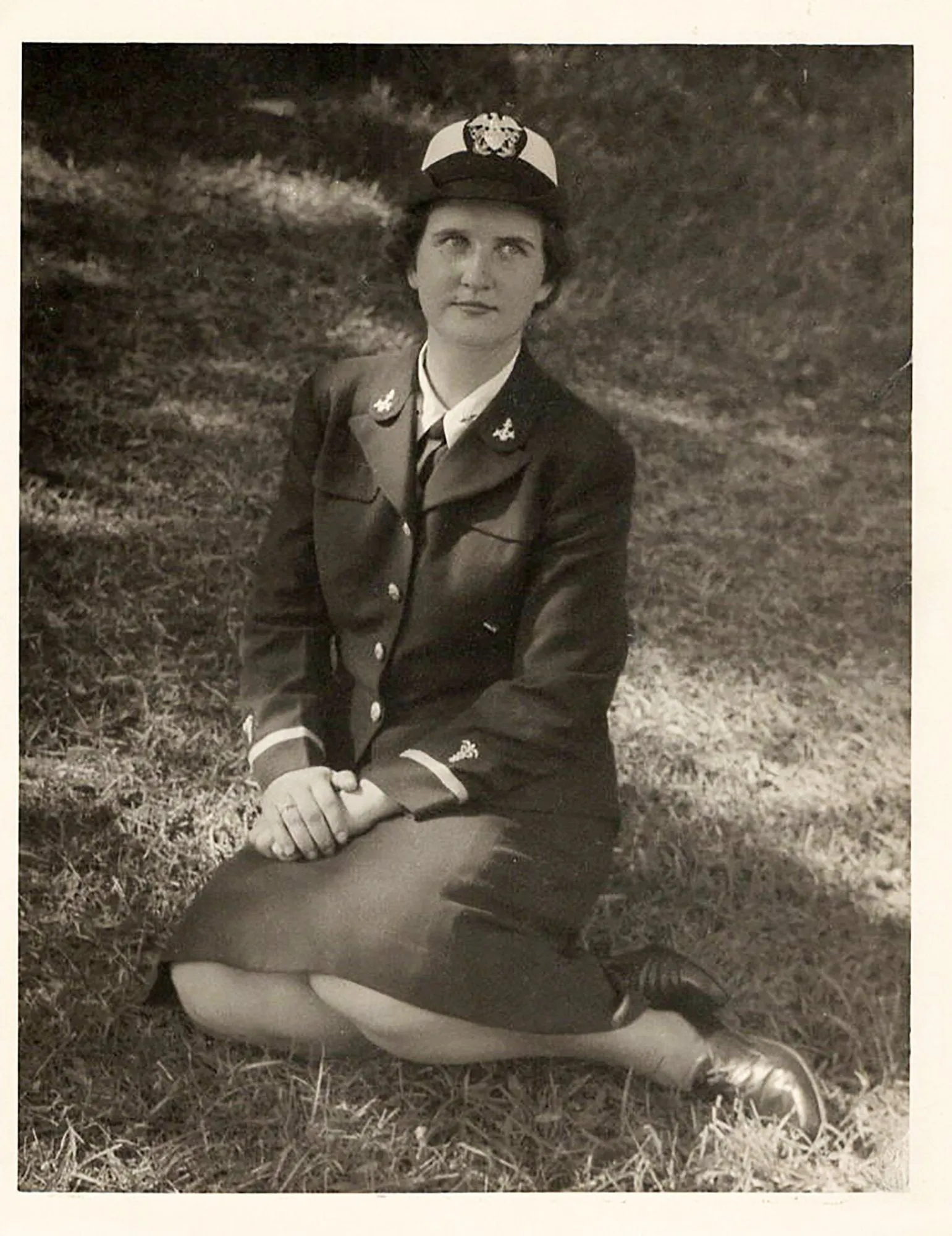 Original U.S. Navy WWII WAVES Named Officer Service Cap with Photograph
