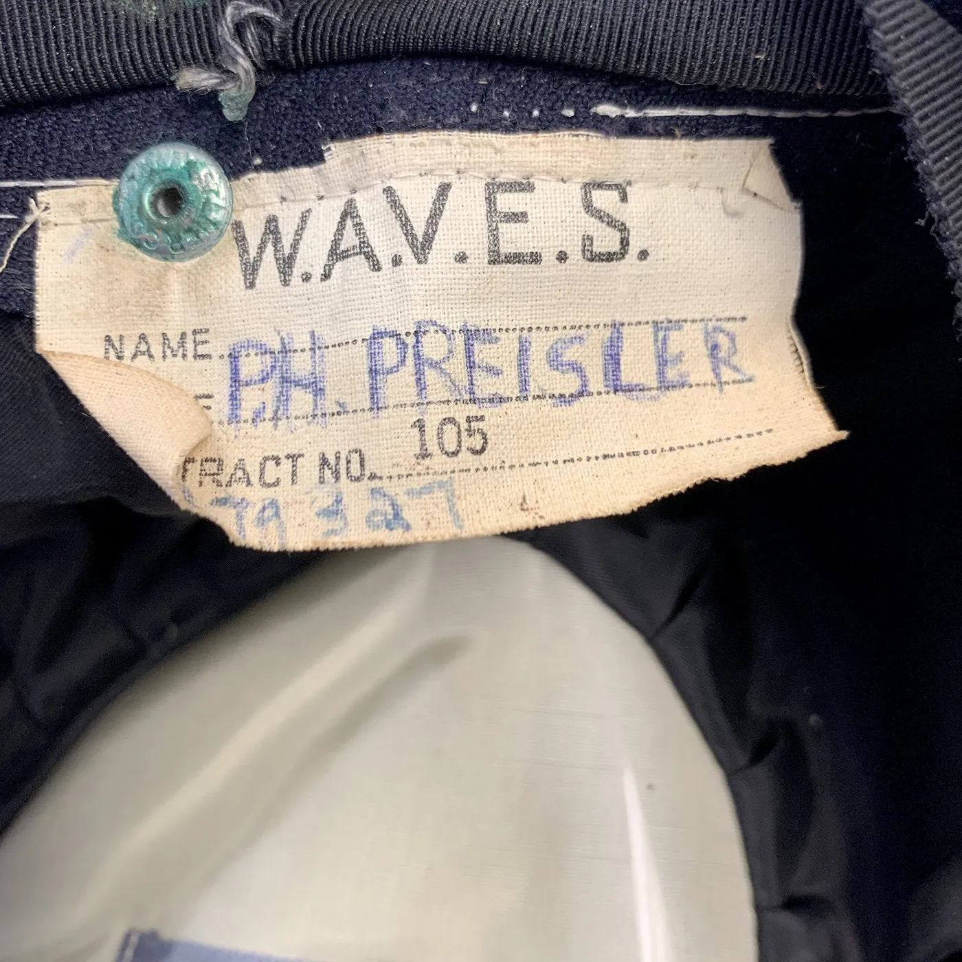 Original U.S. Navy WWII WAVES Named Officer Service Cap with Photograph