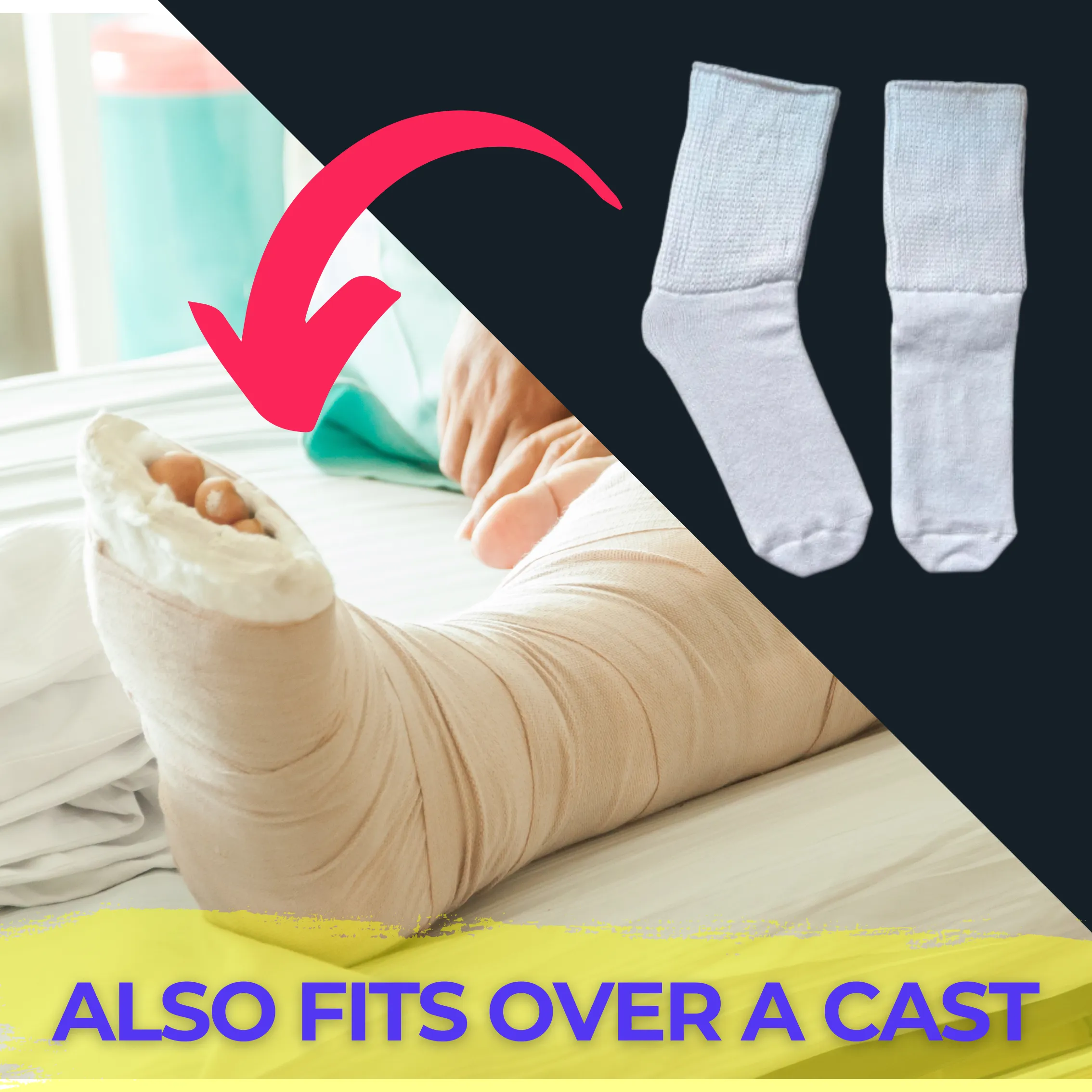 Oversized Extra Wide Socks in White