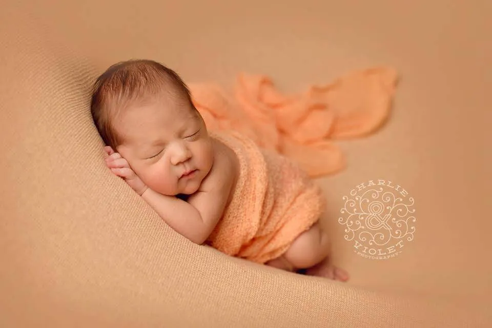 Peach Stretch Knit Baby Wrap
