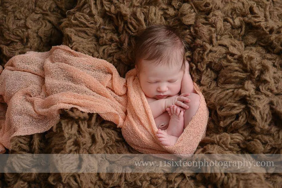 Peach Stretch Knit Baby Wrap