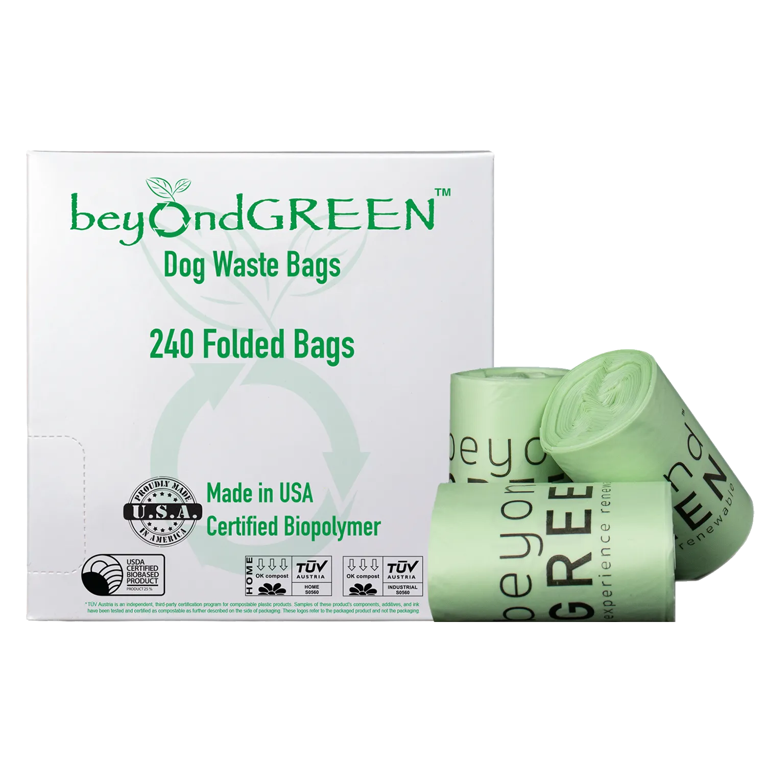 Plant-Based Dog Poop Bag Rolls for Leash Dispenser - 240 Bags