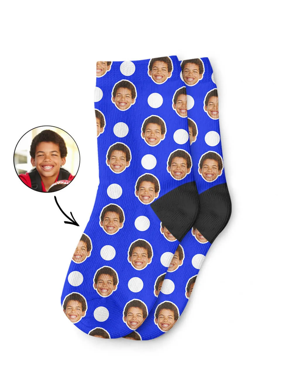 Polka Face Kids Socks