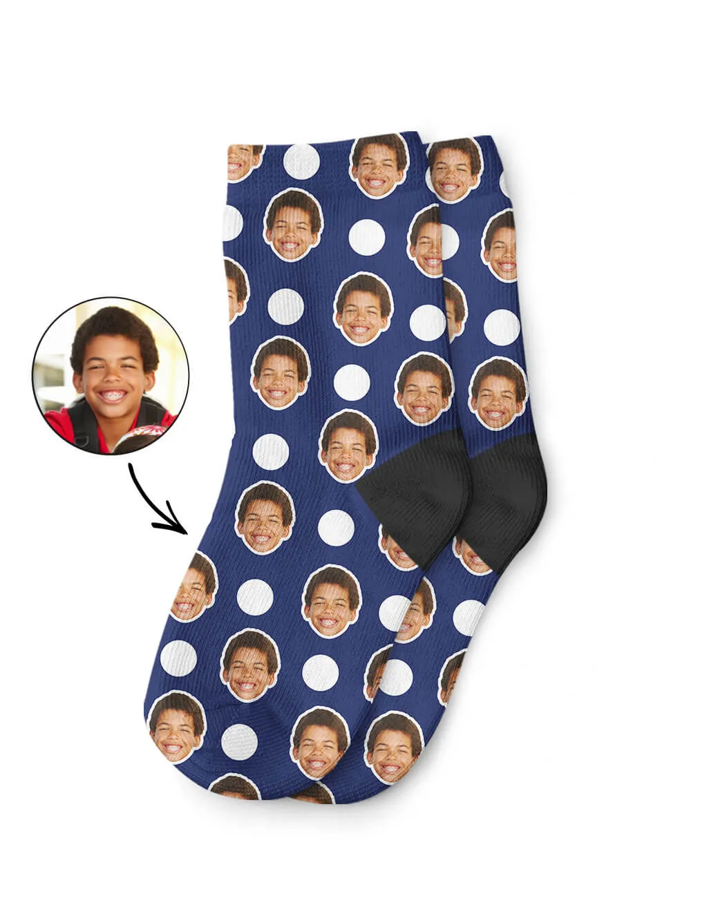 Polka Face Kids Socks