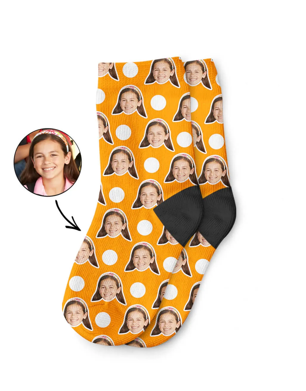 Polka Face Kids Socks