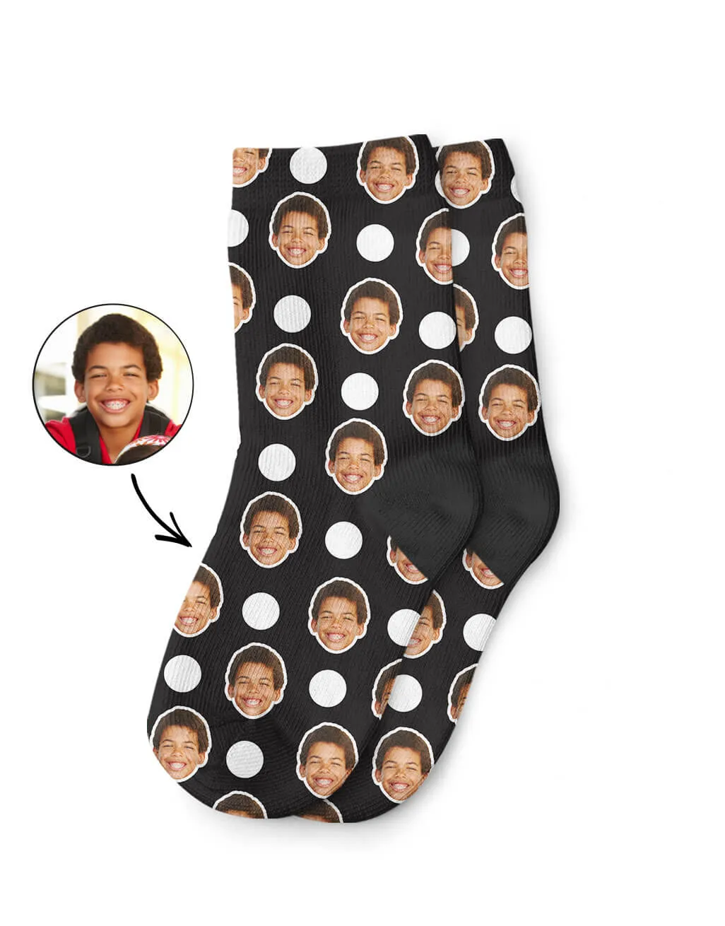 Polka Face Kids Socks