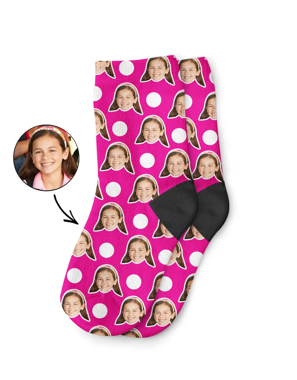 Polka Face Kids Socks