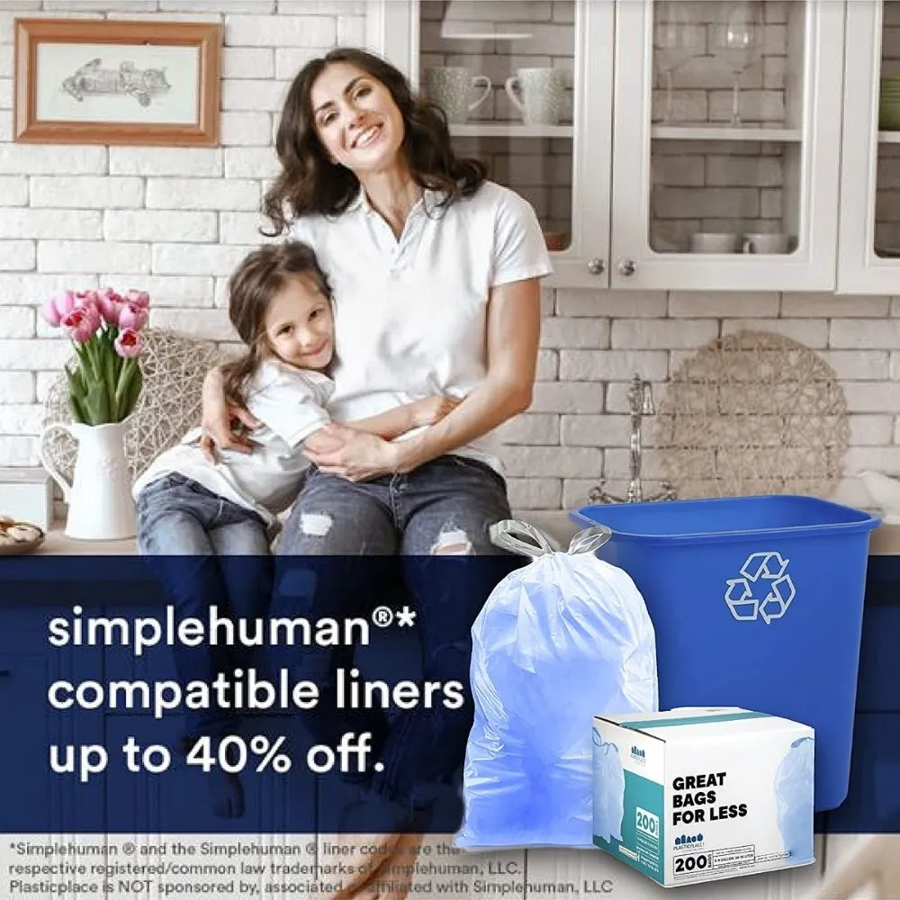 Sample  of 8-9 Gallon Simplehuman®* Compatible Blue Trash Bags Code H