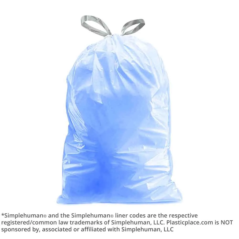 Sample  of 8-9 Gallon Simplehuman®* Compatible Blue Trash Bags Code H