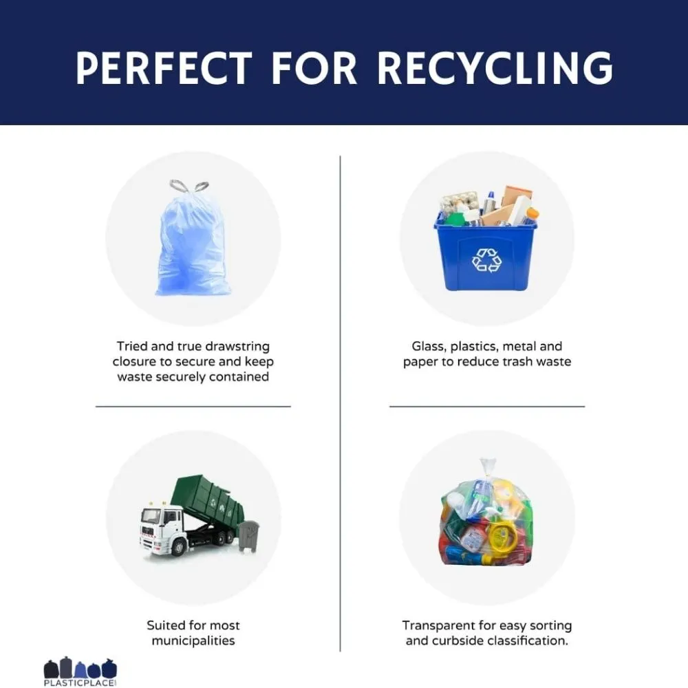 Sample  of 8-9 Gallon Simplehuman®* Compatible Blue Trash Bags Code H