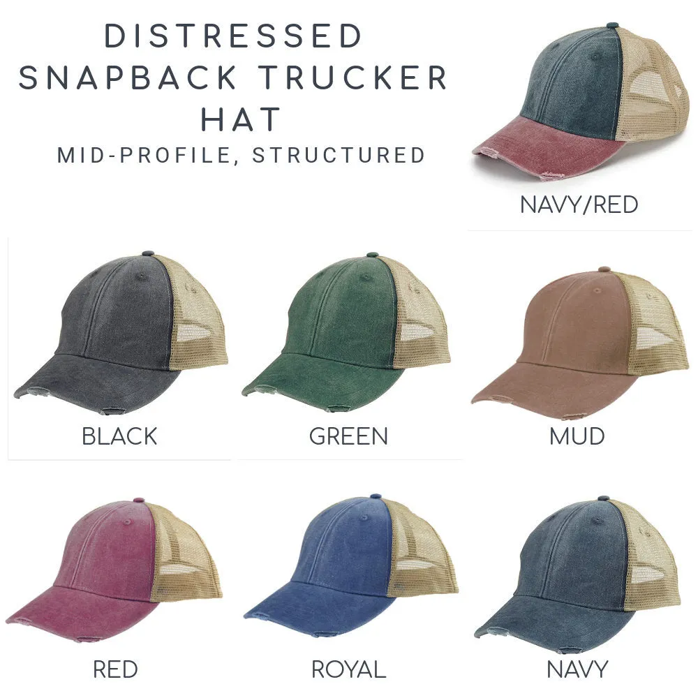 Texas Hat - Distressed Snapback Trucker Hat - Texas State Outline - Many Colors Available