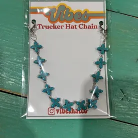 Vibes Turquoise Fashion Cross Trucker Cap Chain