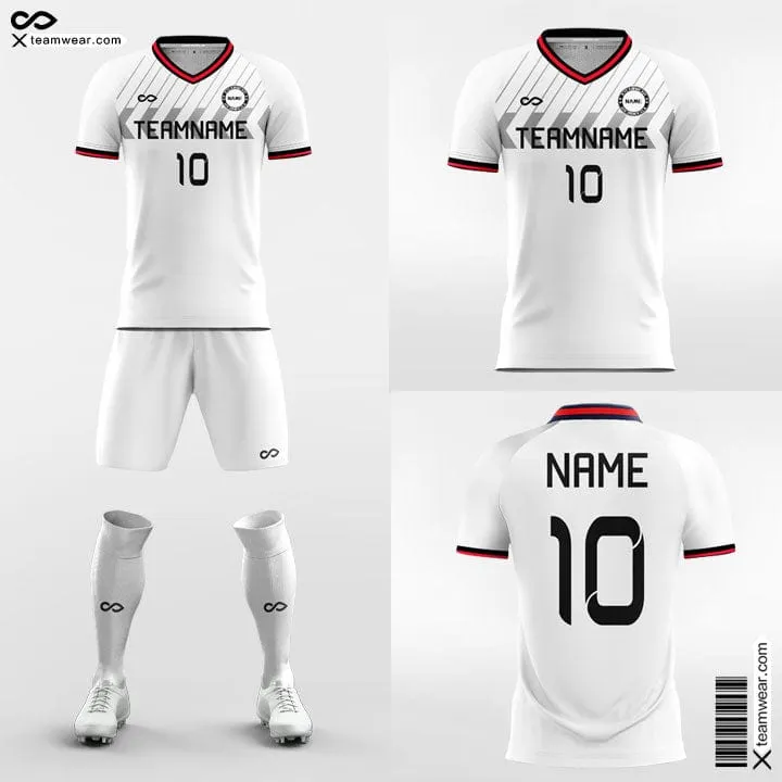 White Striped Trim - Custom Soccer Jerseys Kit for School