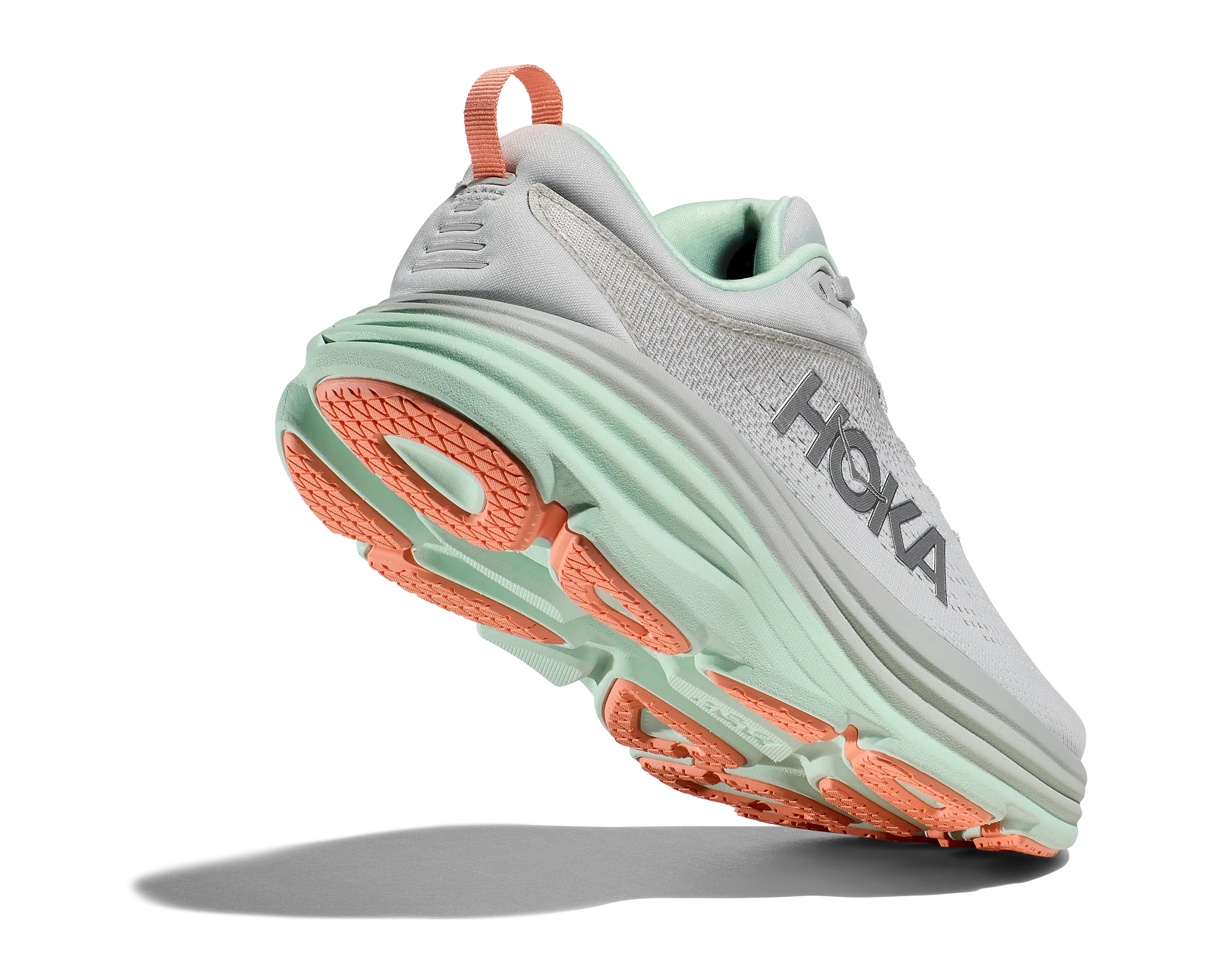 Women's Hoka Bondi 8 Color: Stardust / Aqua Breeze